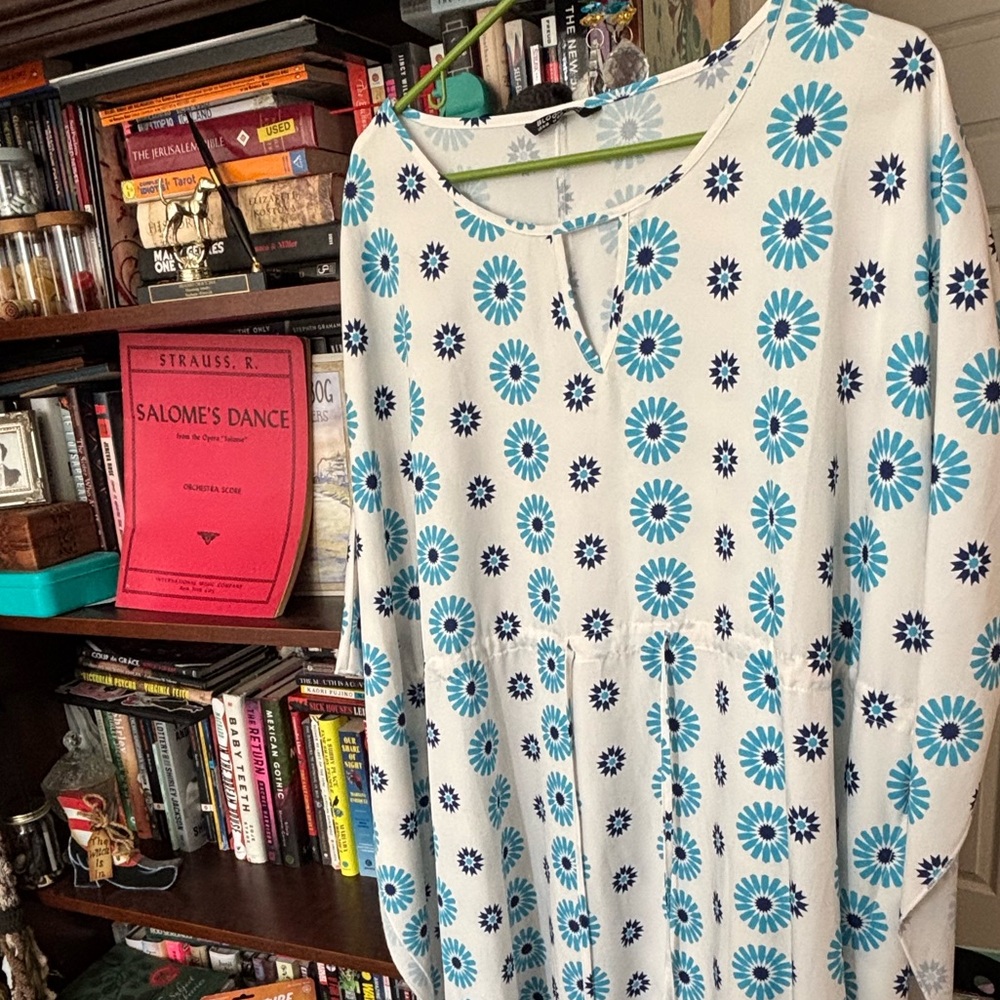 BloomChic Blue and White Floral Pattern Dress